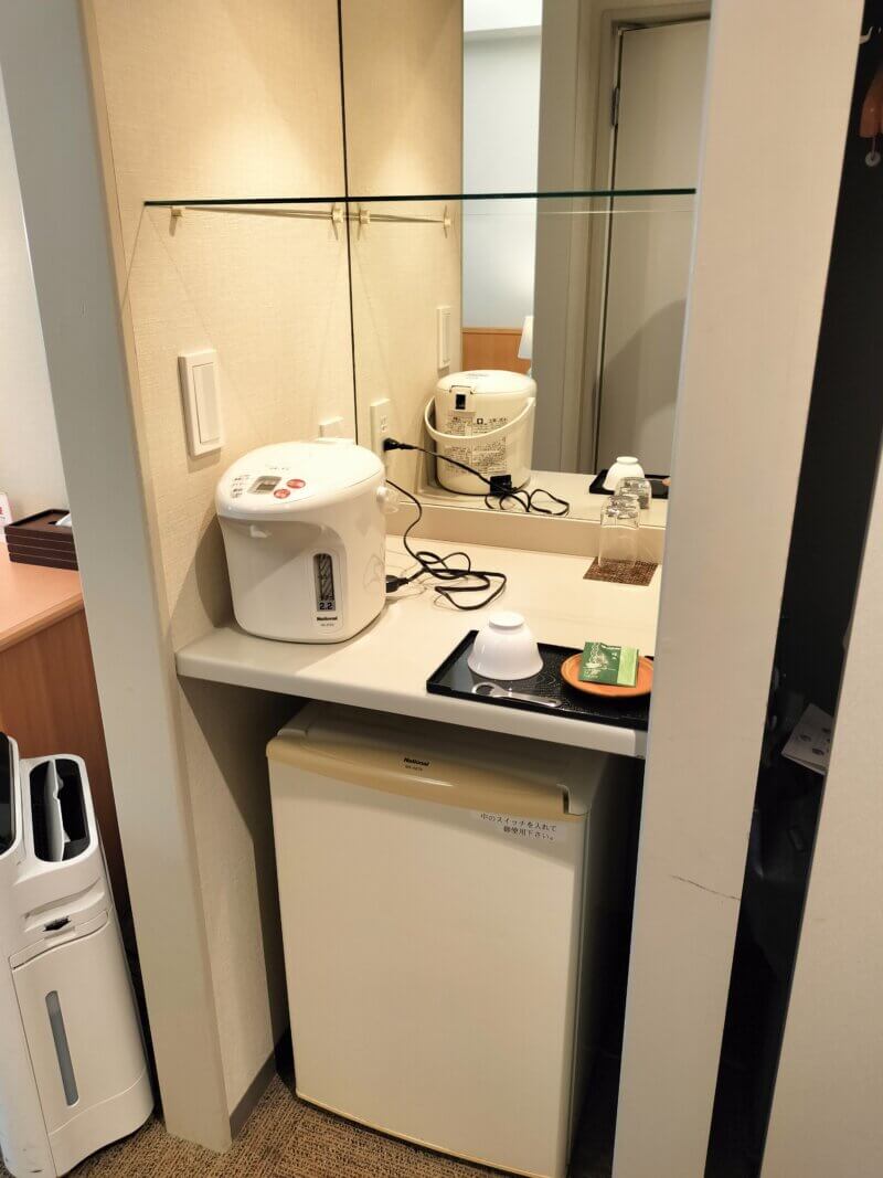 峰山高原ホテルリラクシアのミニバー　冷蔵庫