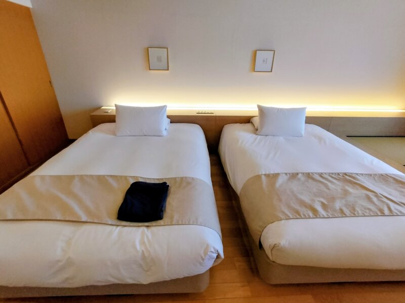 セトレハイランドヴィラ姫路のベッド ツイン