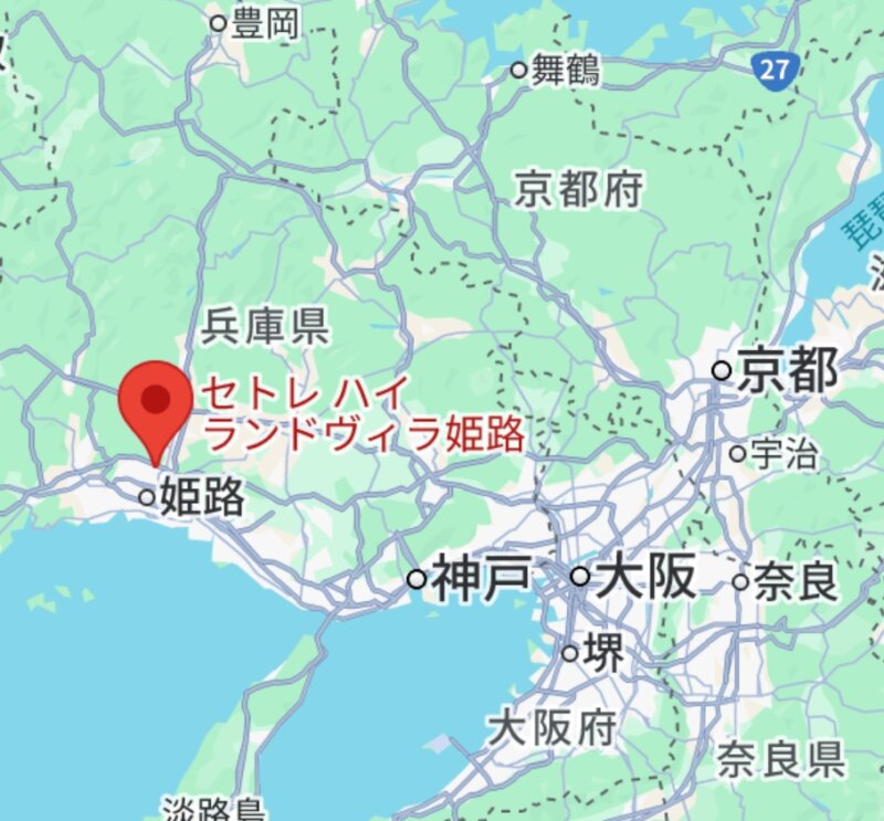 セトレハイランドヴィラ姫路の地図