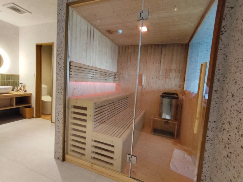 セトレハイランドヴィラ姫路のプライベートサウナロウリュウ